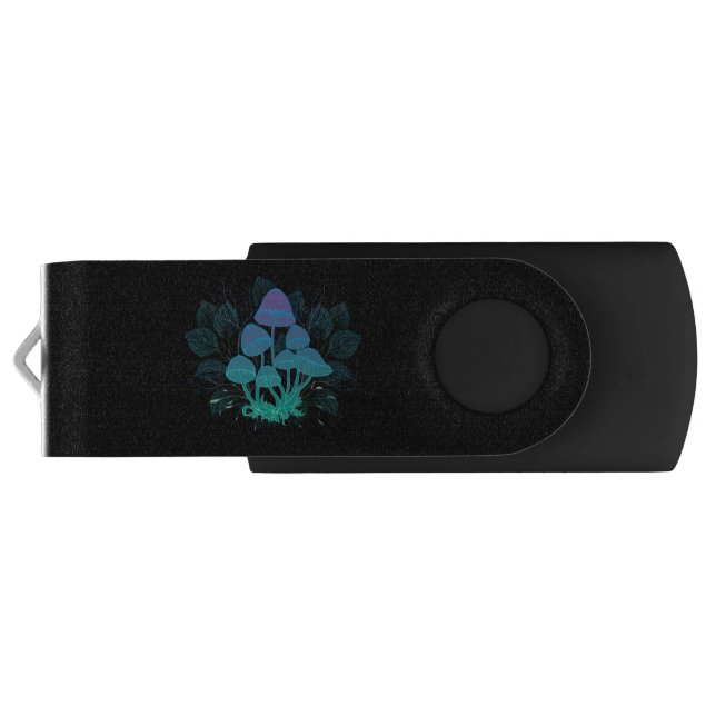 Toadstools in Bushes Flash Drive (Back)