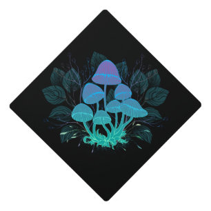 Toadstools in Bushes Graduation Cap Topper