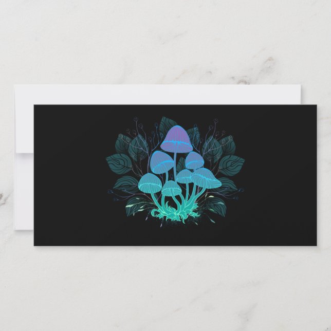 Toadstools in Bushes Holiday Card (Front)