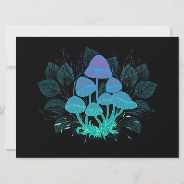 Toadstools in Bushes Invitation (Front)