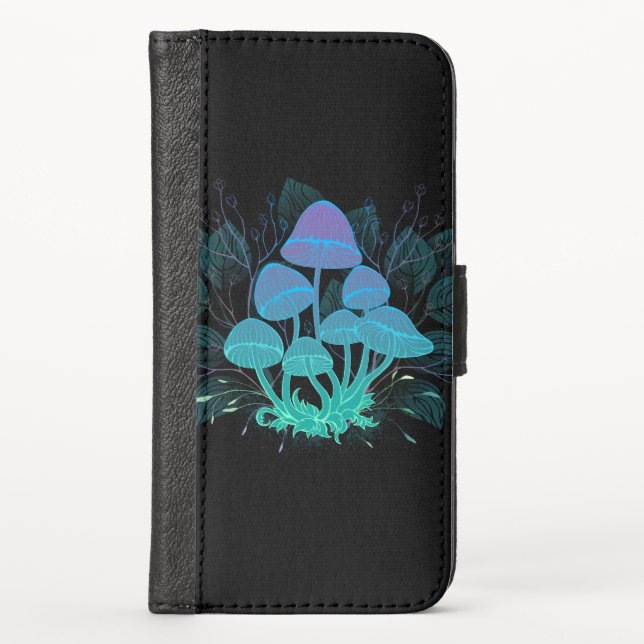 Toadstools in Bushes iPhone Wallet Case (Front)