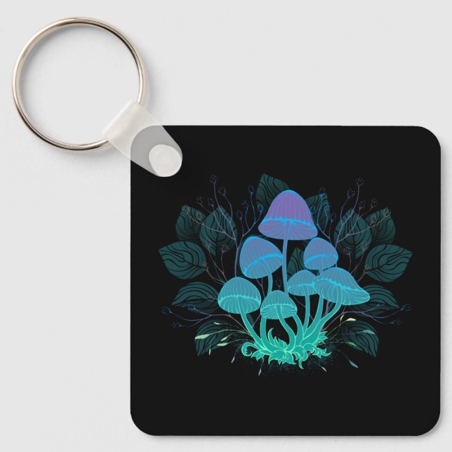 Toadstools in Bushes Keychain (Front)