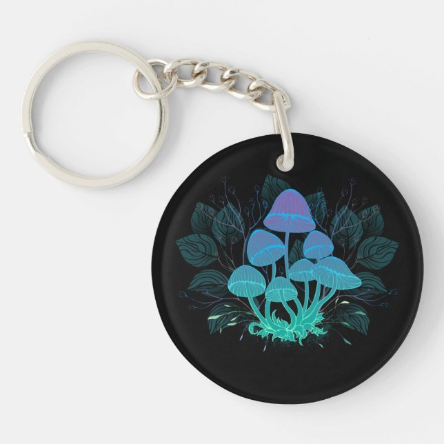 Toadstools in Bushes Keychain (Front)