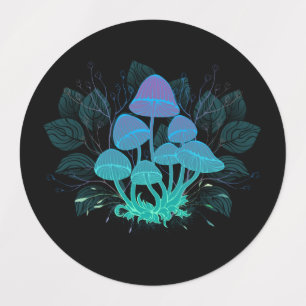 Toadstools in Bushes Kids' Labels