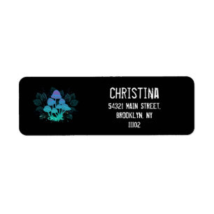 Toadstools in Bushes Label