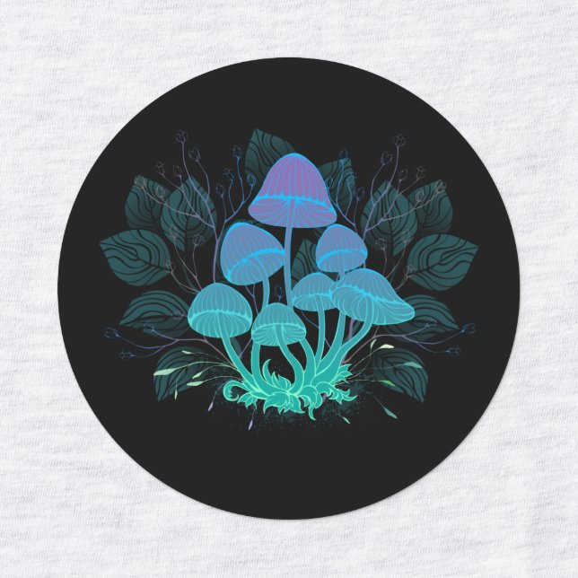 Toadstools in Bushes Labels (Design 1)