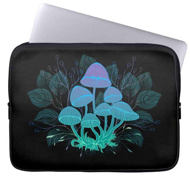 Toadstools in Bushes Laptop Sleeve (Front)