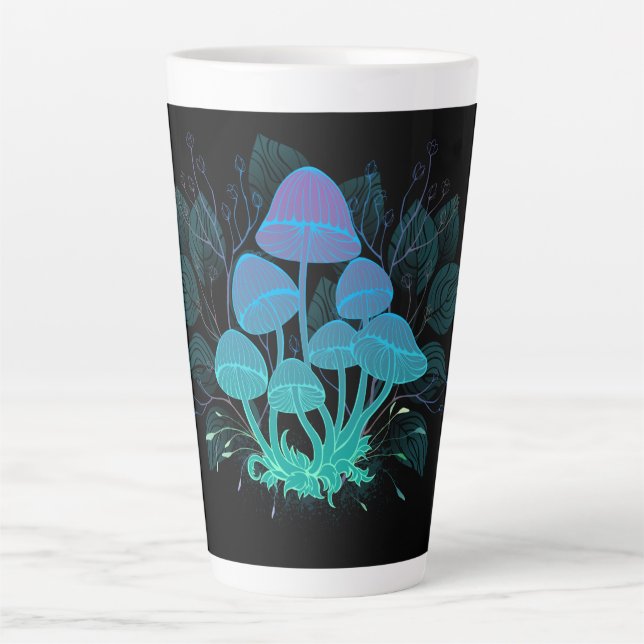Toadstools in Bushes Latte Mug (Front)