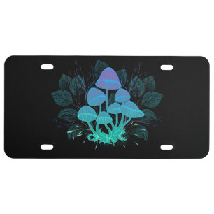 Toadstools in Bushes License Plate