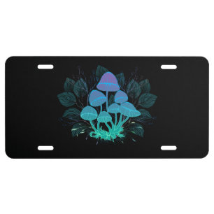 Toadstools in Bushes License Plate