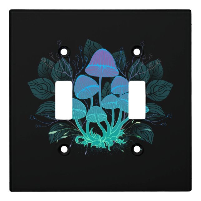 Toadstools in Bushes Light Switch Cover (Front)
