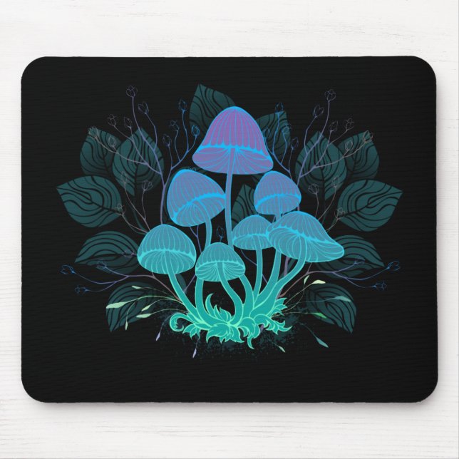 Toadstools in Bushes Mouse Pad (Front)