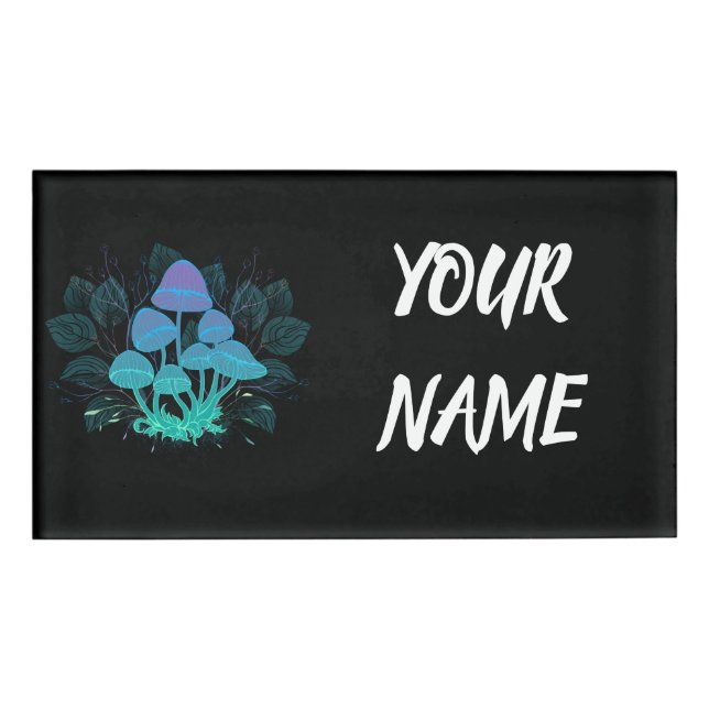 Toadstools in Bushes Name Tag (Front)