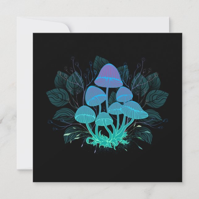 Toadstools in Bushes Note Card (Front)