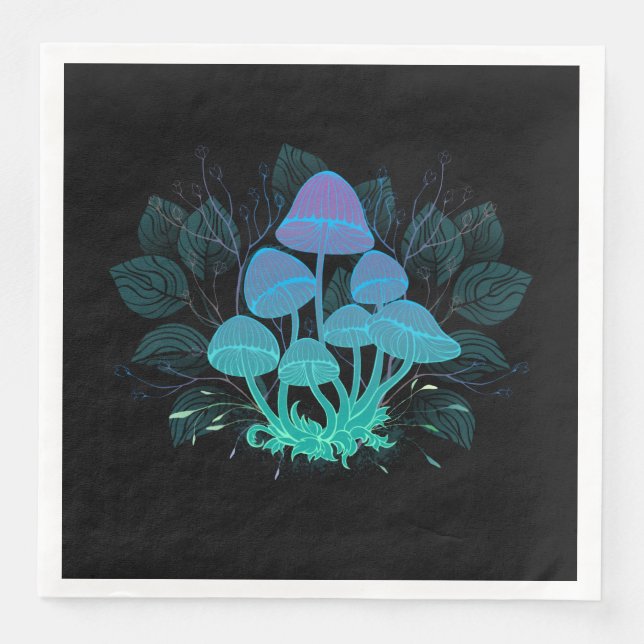 Toadstools in Bushes Paper Dinner Napkins (Front)