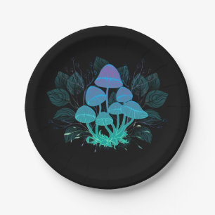 Toadstools in Bushes Paper Plates