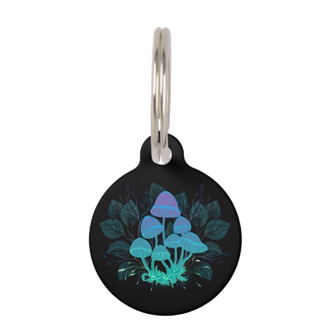 Toadstools in Bushes Pet ID Tag (Front)