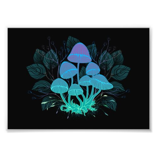 Toadstools in Bushes Photo Print