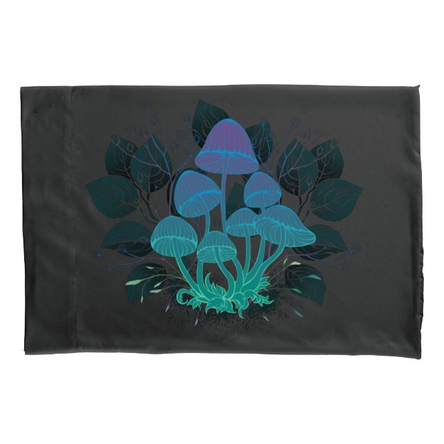 Toadstools in Bushes Pillow Case (Front)