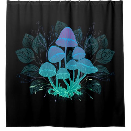 Toadstools in Bushes Shower Curtain
