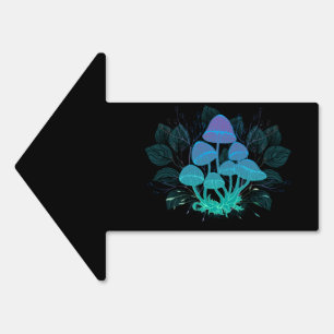 Toadstools in Bushes Sign