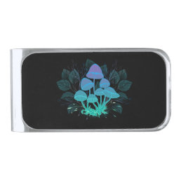 Toadstools in Bushes Silver Finish Money Clip
