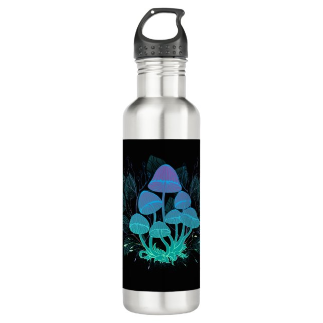 Toadstools in Bushes Stainless Steel Water Bottle (Front)