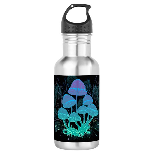 Toadstools in Bushes Stainless Steel Water Bottle (Front)