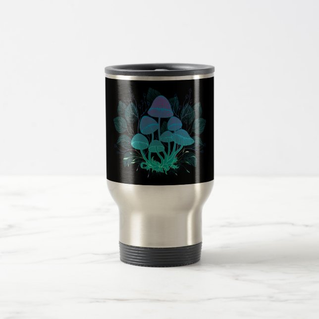 Toadstools in Bushes Travel Mug (Center)