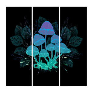 Toadstools in Bushes Triptych