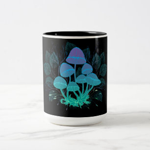 Toadstools in Bushes Two-Tone Coffee Mug