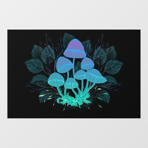 Toadstools in Bushes Window Cling
