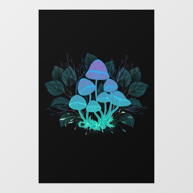 Toadstools in Bushes Window Cling (Sheet)