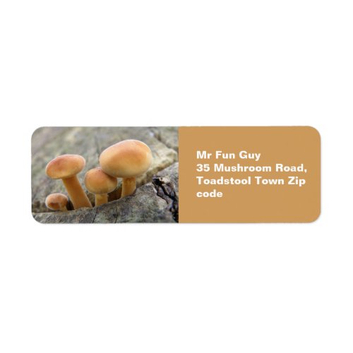 Toadstools on a Tree Trunk Custom Labels