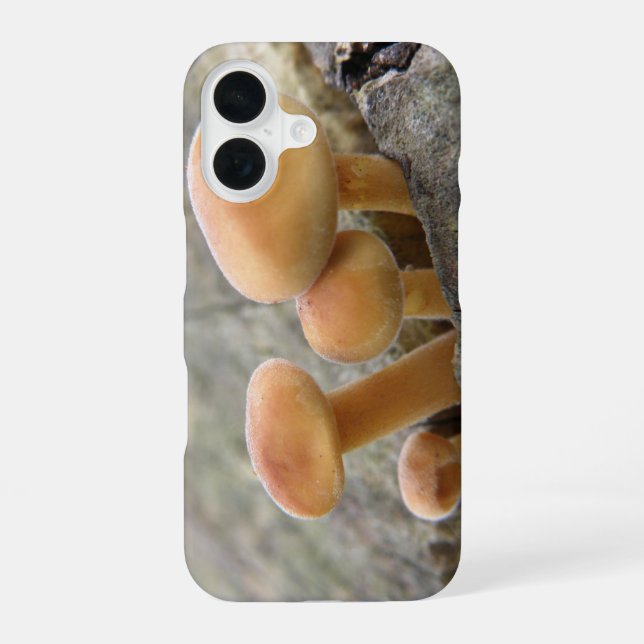 Toadstools on a Tree Trunk Iphone Case (Back)