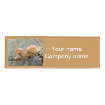 Toadstools On A Tree Trunk Personalized Name Tag by Fallen_Angel_483 at Zazzle