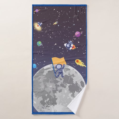 Toalha _ Astronauts in the space Bath Towel Set