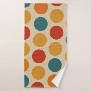 Toalhas bolinhas coloridas sobre linho design  bath towel