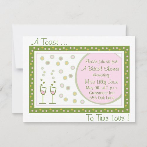 toast, A Toast ..., To True Love ! Personalized Invitation