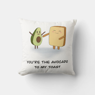 Toast and avocado cushion. throw pillow