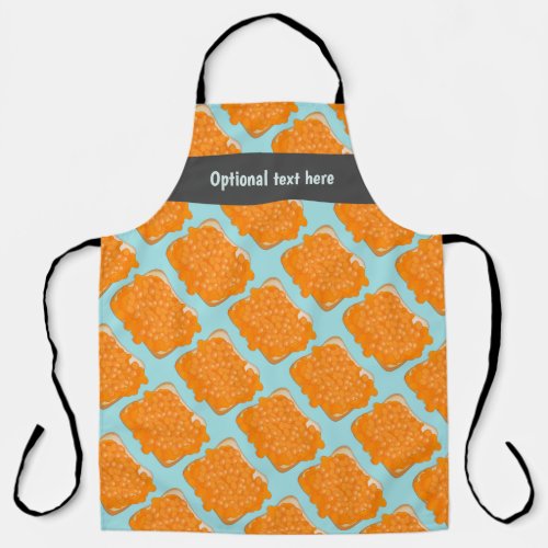 Toast and baked beans pattern with optional text apron