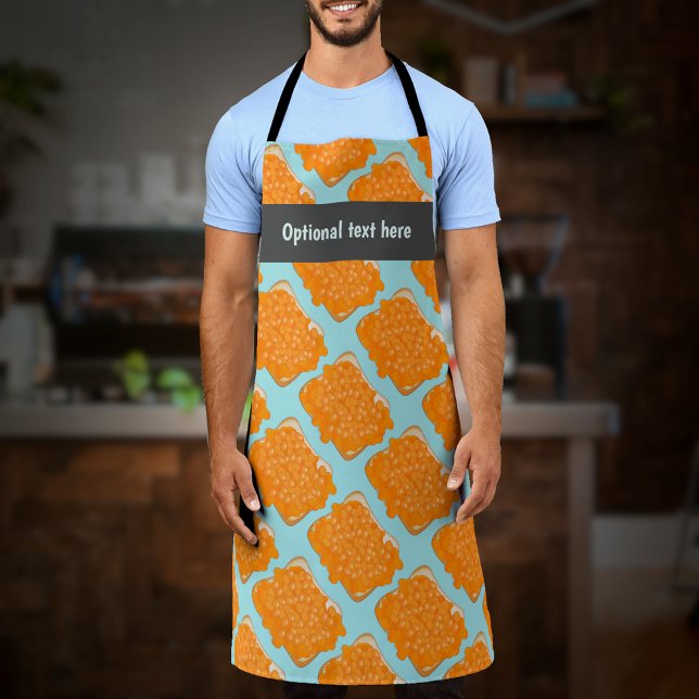 Toast and baked beans pattern with optional text apron (Creator Uploaded)