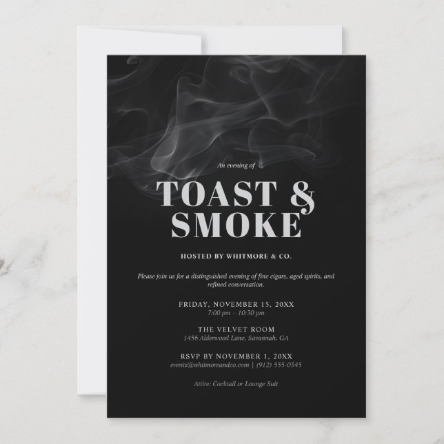 Toast and Smoke Event Invitation  (Front)