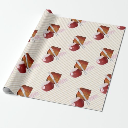 Toast and Strawberry Jam Wrapping Paper