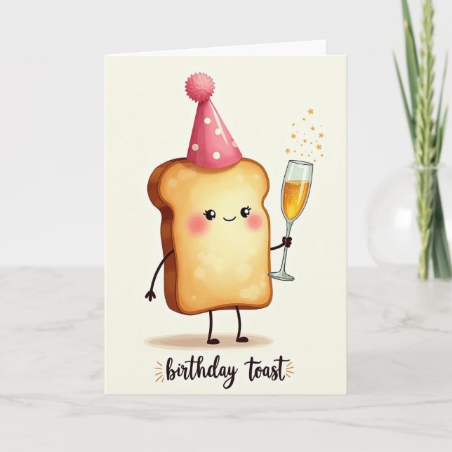 Toast Birthday Illustration Card (Front)