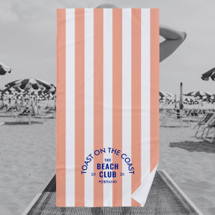 Toast On The Coast The Beach Club Pink Stripe Beach Towel