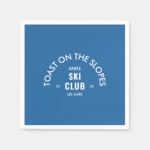 Toast On The Slopes Après Ski Club Sky Blue  Napkins