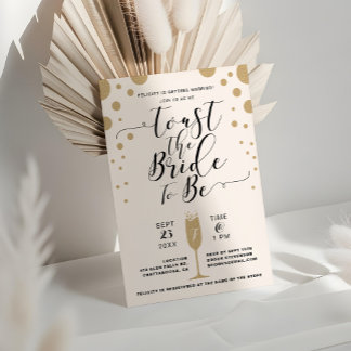 Toast The Bride | Champagne Bubbles Bridal Shower Invitation