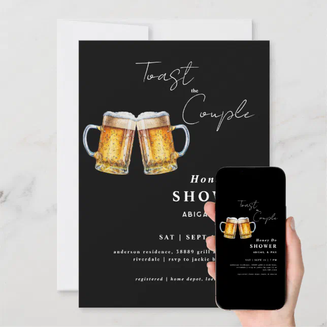 Toast the Couple Honey Do Wedding Shower Invitation Zazzle