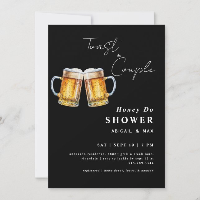 Toast the Couple Honey Do Wedding Shower Invitation (Front)